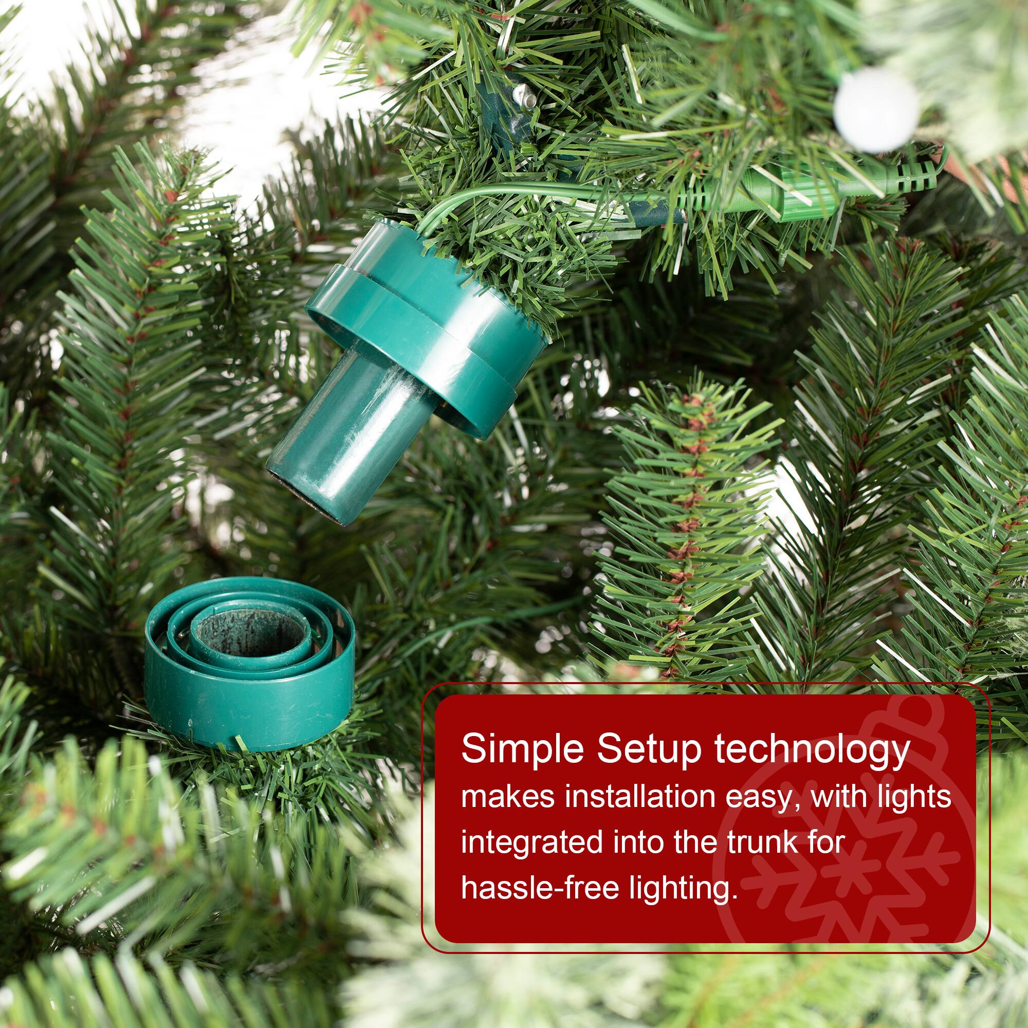 Simple Setup technology makes installation easy, with lights integrated into the trunk for hassle-free lighting.
