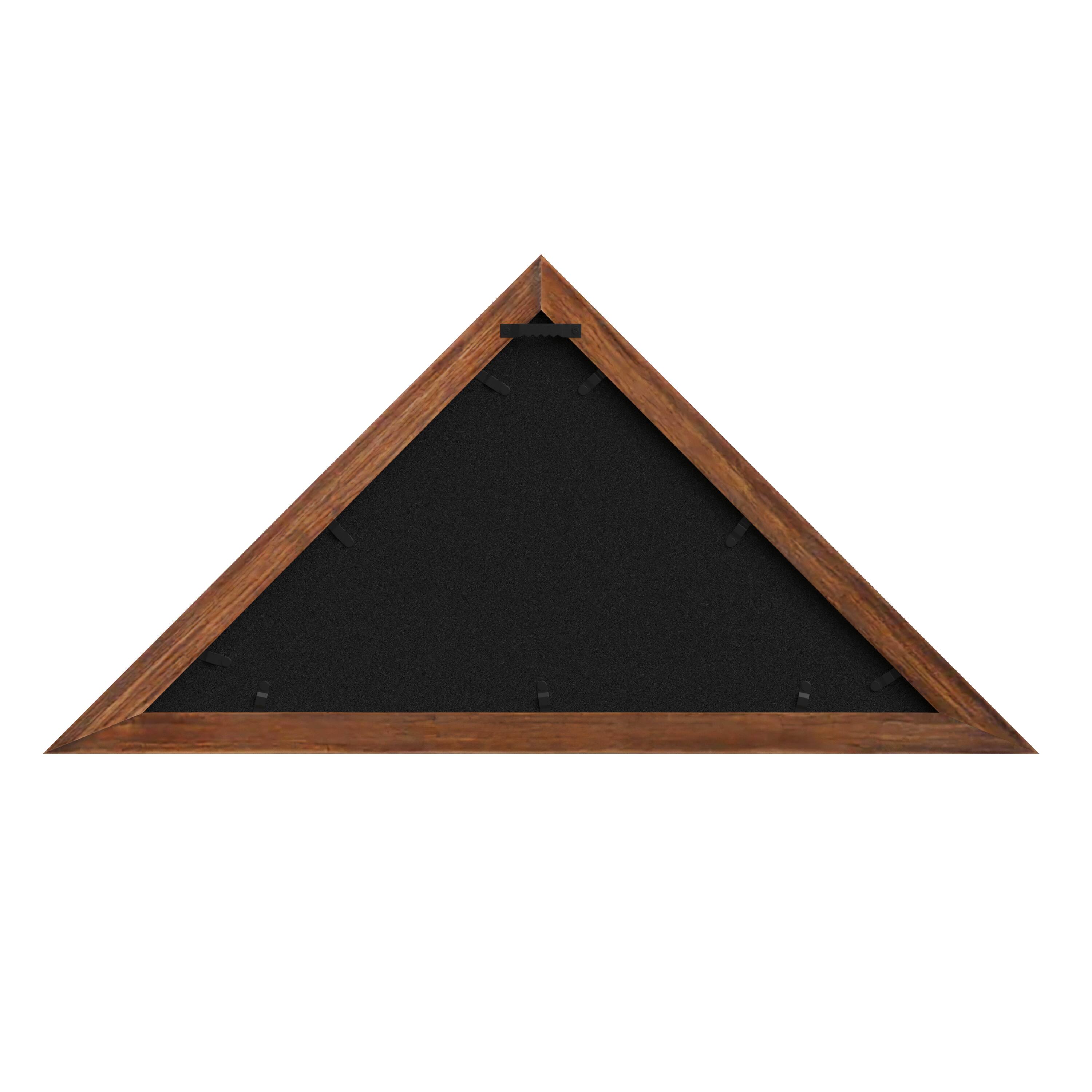 Alt View 7. Emma + Oliver - Norton Rustic Military Flag Shadow Box for 9.5' x 5' American Veteran Burial Flag - Wall Mount or Freestanding - Rustic Brown.