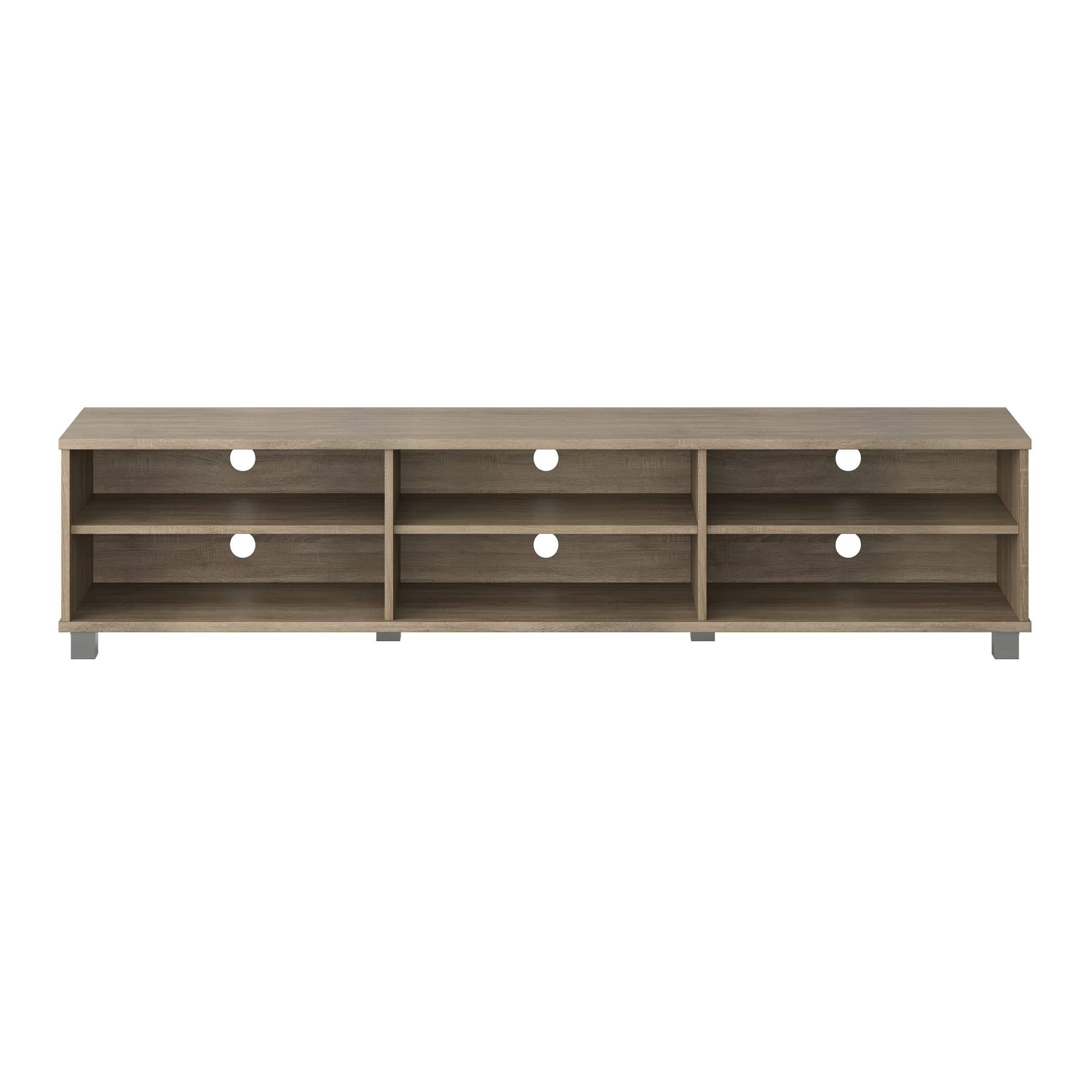 Front. CorLiving - Hollywood Collection TV Stand with Open Cabinets for Most TVs up to 85" - Brown.