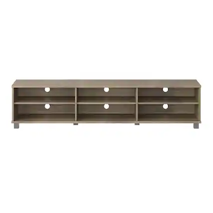 Front. CorLiving - Hollywood Collection TV Stand with Open Cabinets for Most TVs up to 85" - Brown.