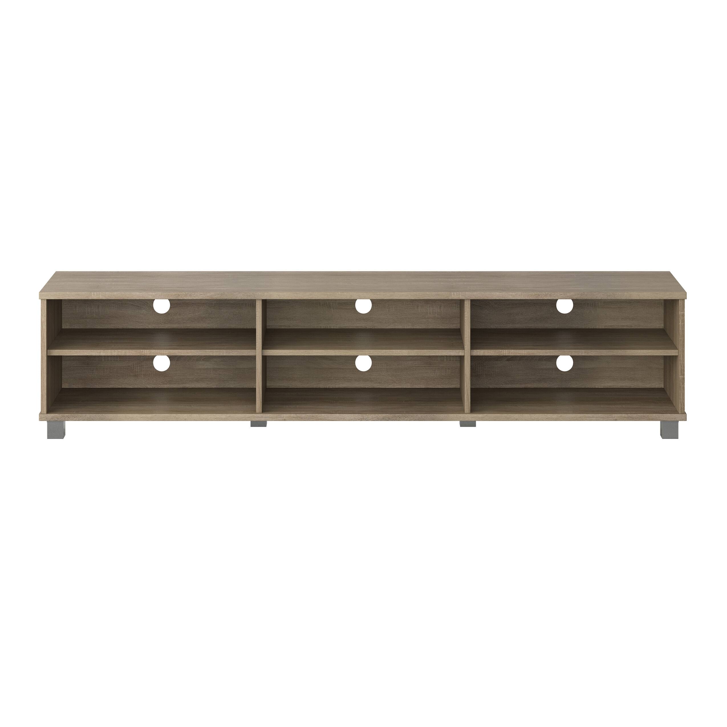 Front. CorLiving - Hollywood Collection TV Stand with Open Cabinets for Most TVs up to 85" - Brown.