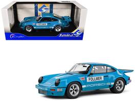 Porsche 911 RS 3.0 #4 George Follmer "IROC Riverside" (1974) "Competition" Series 1/18 Diecast Model Car by Solido - Blue