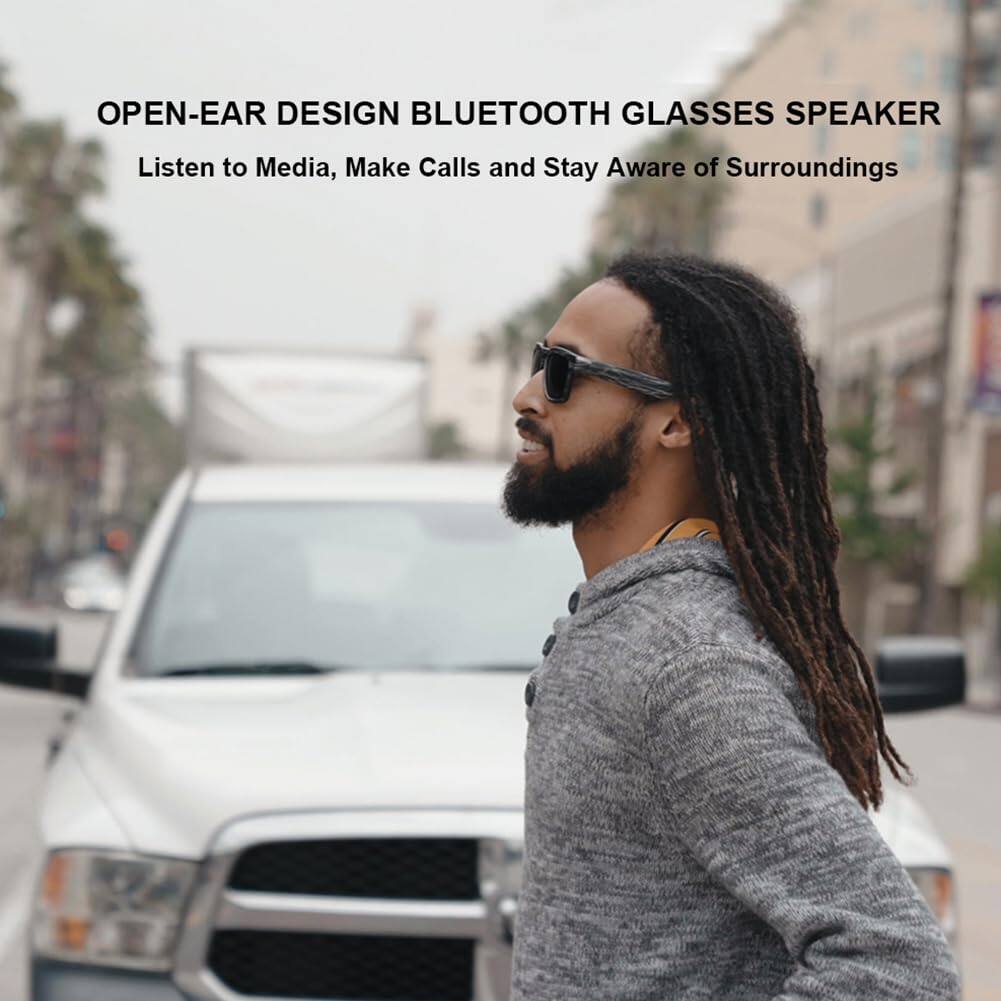 OPEN-EAR DESIGN BLUETOOTH GLASSES SPEAKER
Listen to Media, Make Calls and Stay Aware of Surroundings