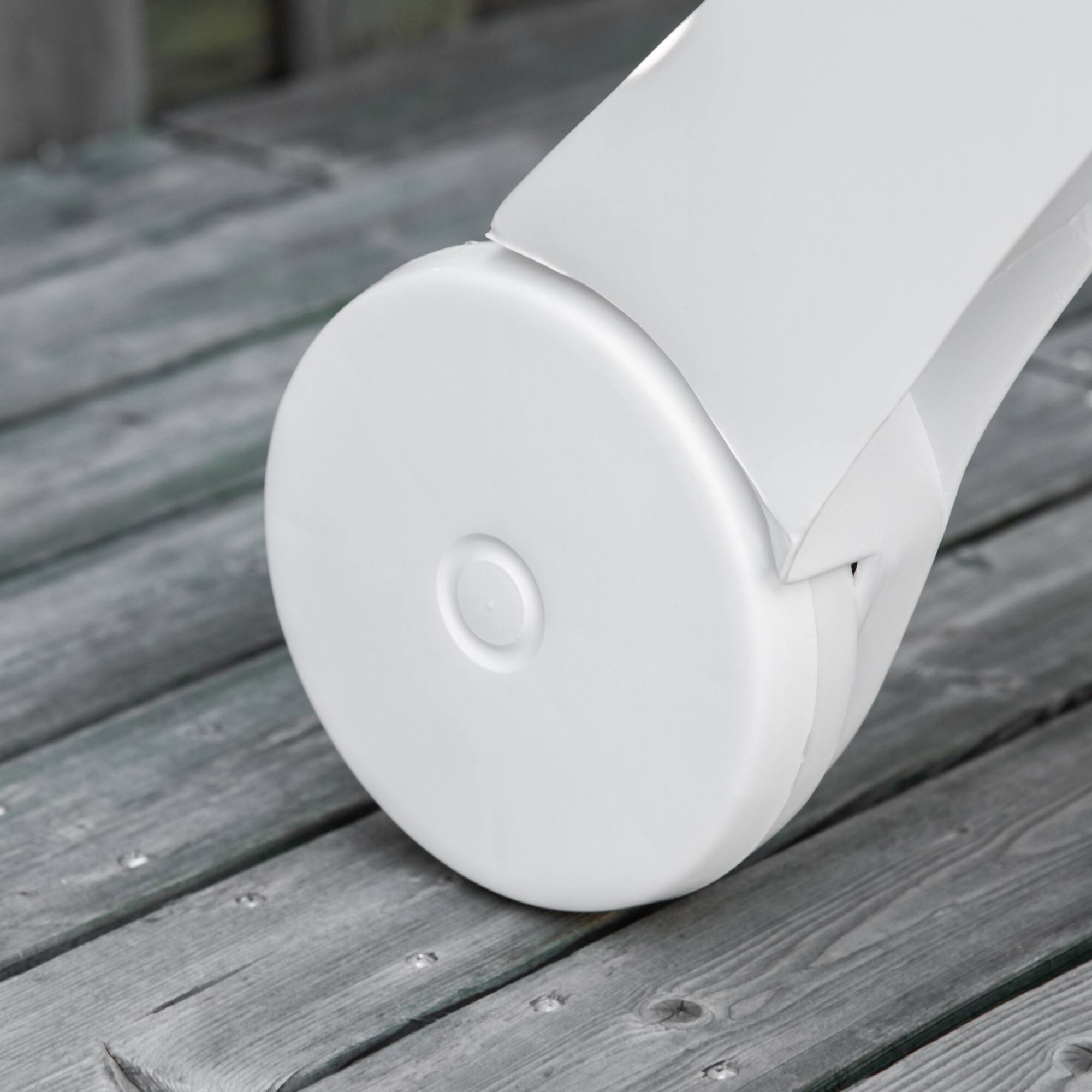 Alt View 8. Outsunny - Chaise Lounge Chair on Wheels, Waterproof, Quick Assembly, Folding - White.