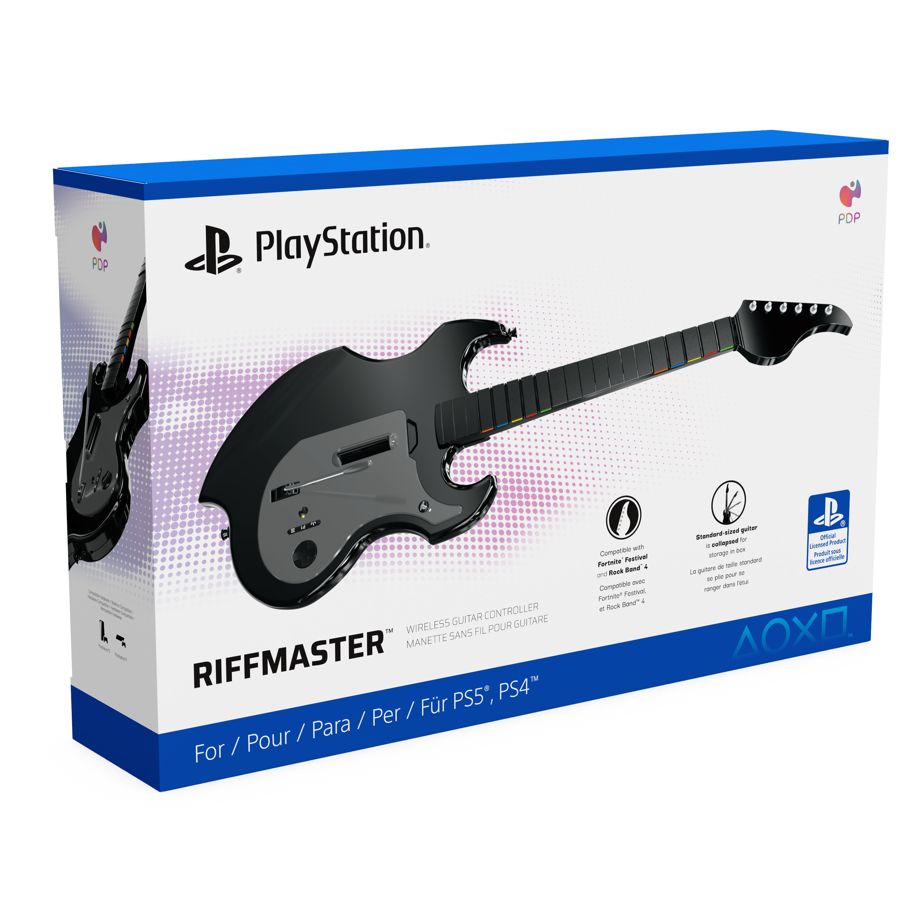 PlayStation. PDP L UN GUITAR CONTROLLER WIRELESS POUR GUITARE SANS FIL MANETTE RIFFMASTER PS4 / Fr PS5, Pour / For / Para / Per Pour / - Compotee Pestivul Partana a Rock tana a oe Conpuntee Aa Fartta . Rock Se af ae p_ Gnamaere -e - cn saaman A + - - - Pr Rodul - -ae sua - - La gutany - - - - mur -ls .