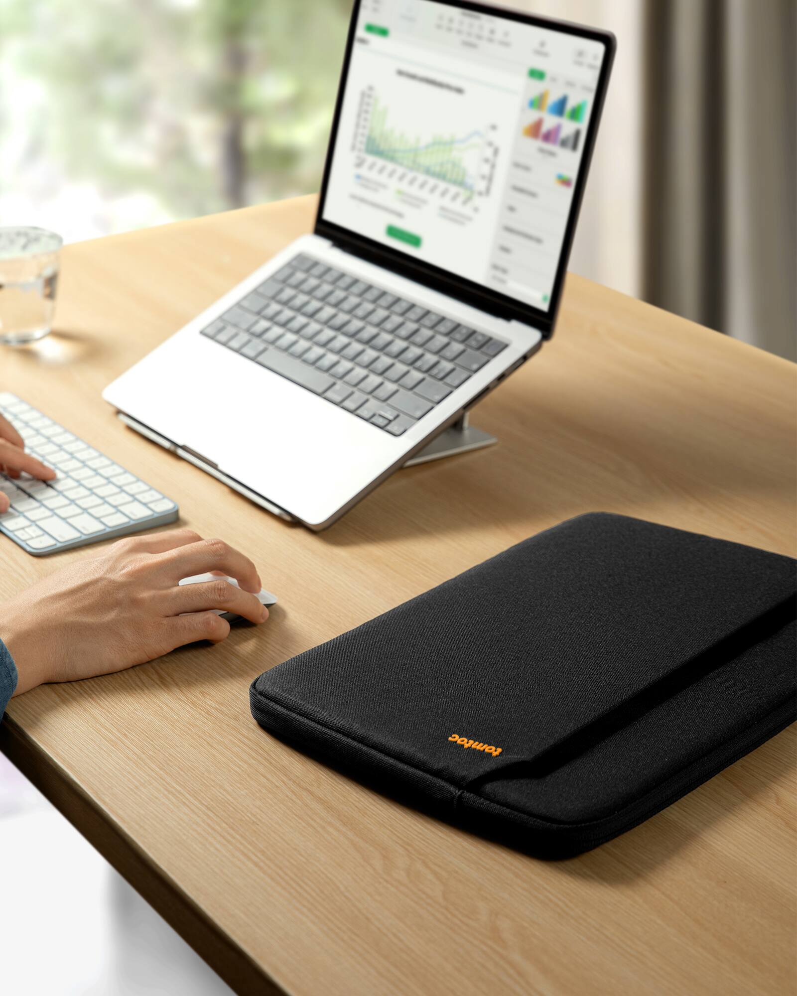 Alt View 8. tomtoc - Light-A18 Recycled Slim Laptop Sleeve Bag Case for 13-inch New MacBook Air M4 A3240/M3/M2/M1, 13 inch MacBoook Pro - Black.