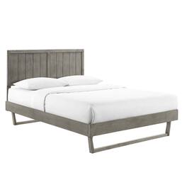 Modway - Alana Wood King Platform Bed With Angular Frame - Gray