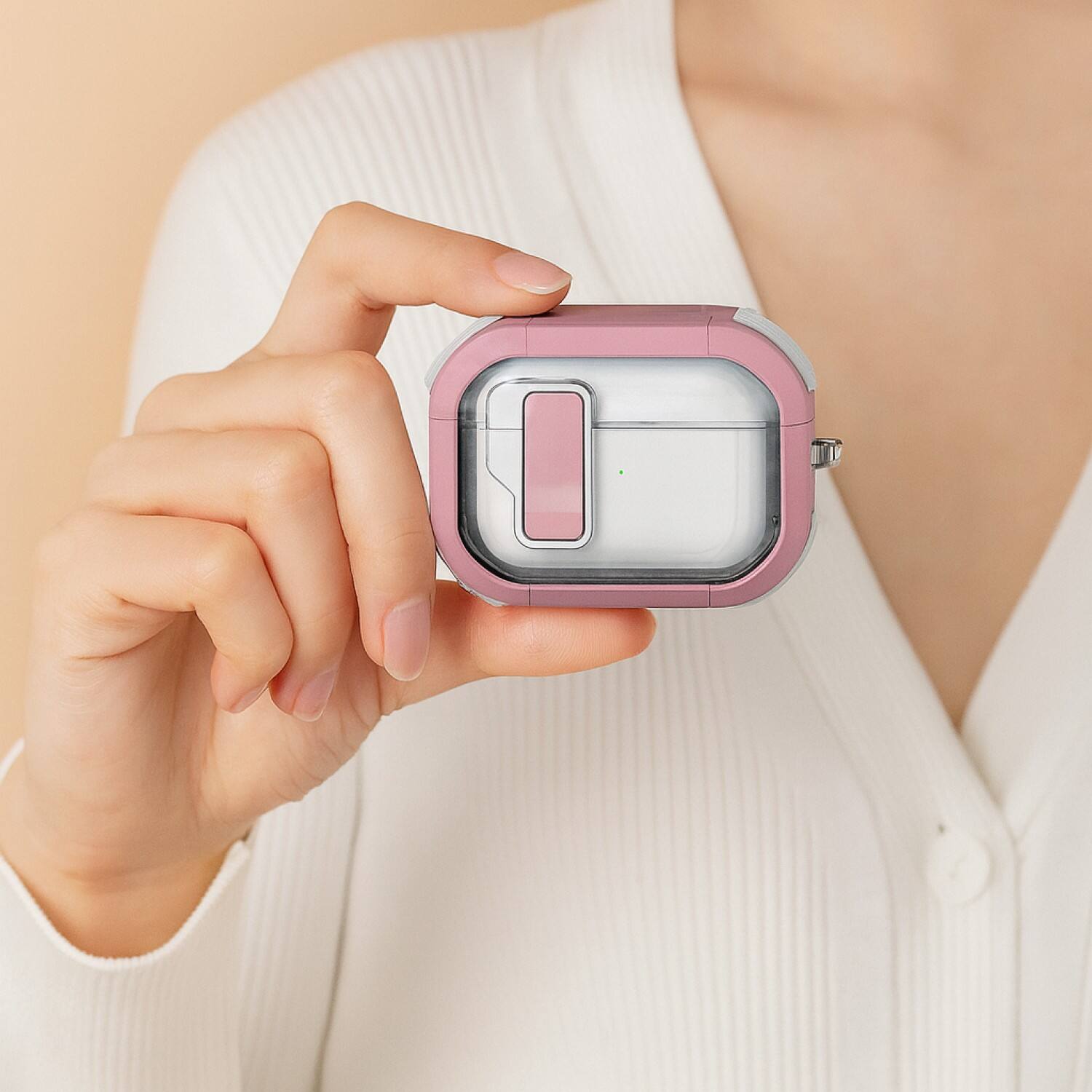 Alt View 3. SaharaCase - Apple Airpods Pro 3 Case | Secure Lock | Anti-Shock Corners | Premium Clip | Venture-X Series - Desert Rose.