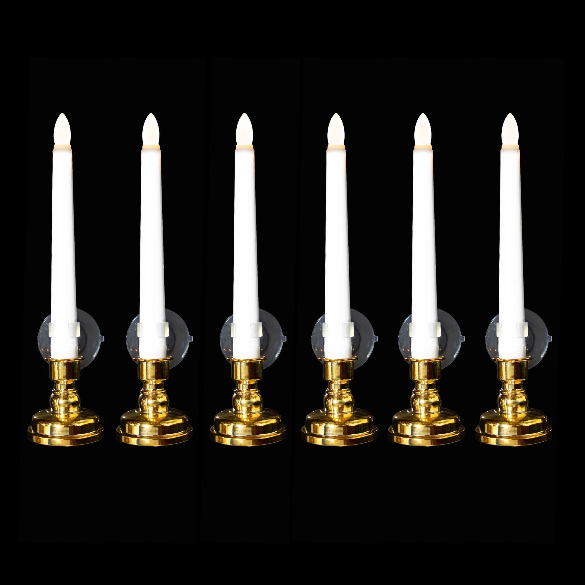 Alt View 2. Northlight - Single Light Window Candles with Remote and Timer - 10" - White - Set of 6 - White.