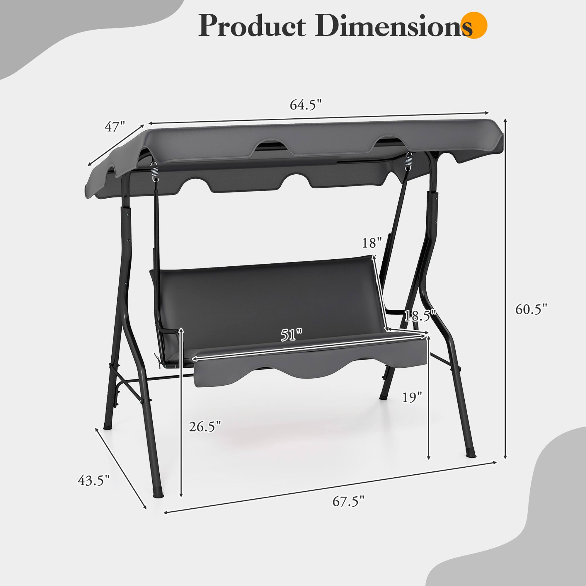 Product Dimensions: 47" x 64.5" x 18" x 51" x 18.5" x 60.5" x 19" x 26.5" x 43.5" x 67.5"