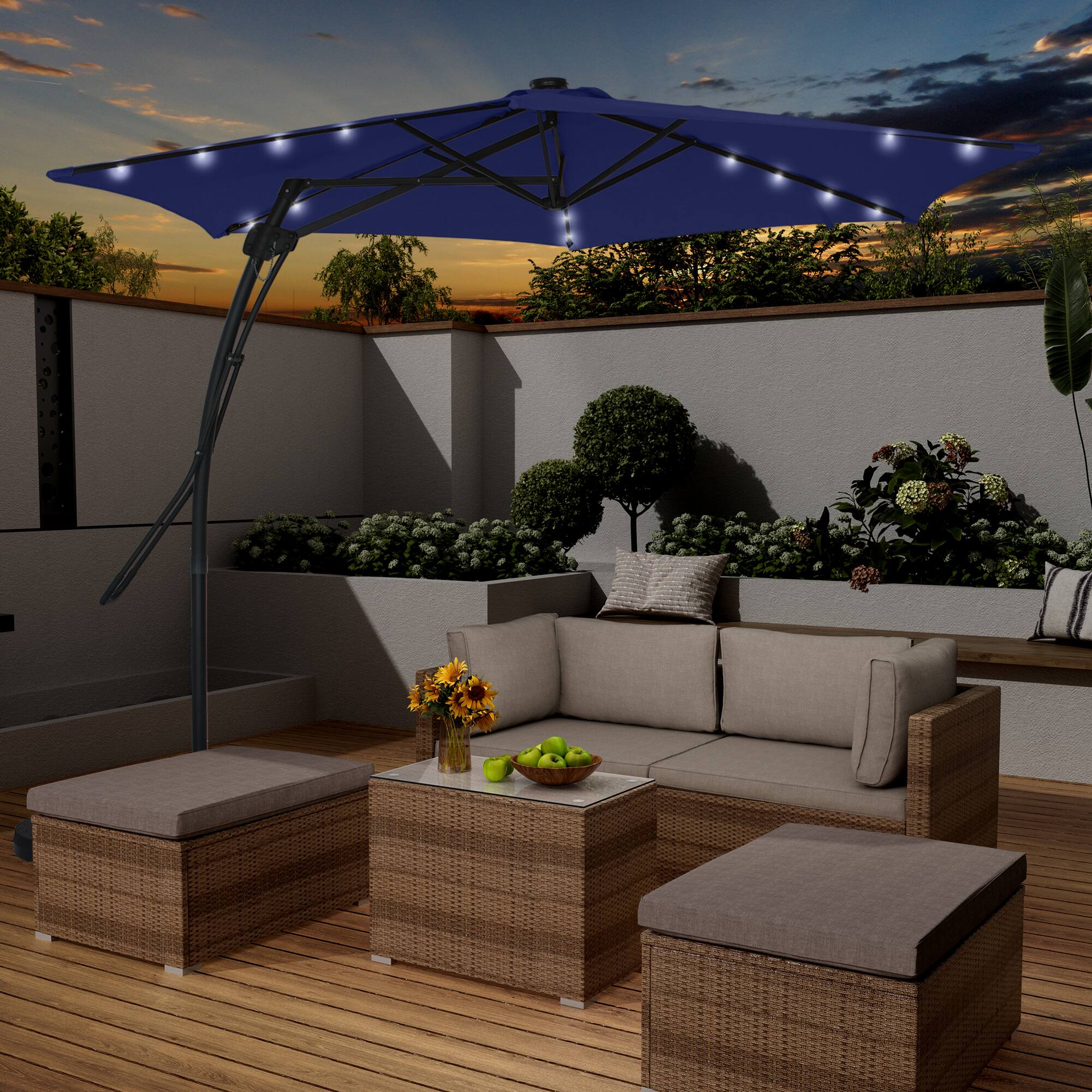 Alt View 3. Boyel Living - 10ft Outdoor Patio Cantilever Umbrella with Waterproof and UV Resistant.