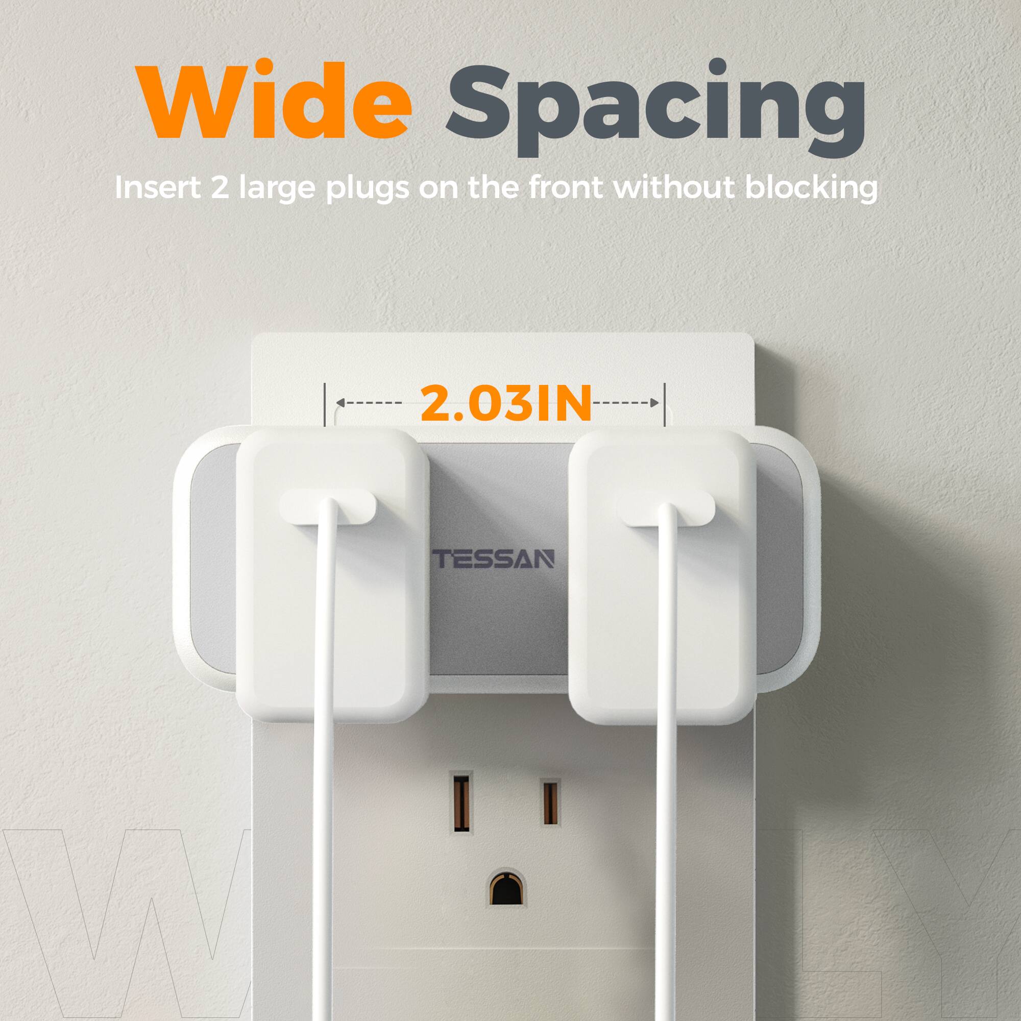 Wide Spacing  
Insert 2 large plugs on the front without blocking  
2.03IN  
TESSAN