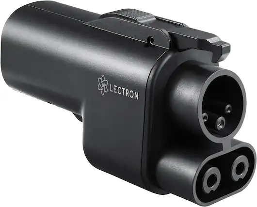 Front. Lectron - Vortex Plug Tesla Supercharger to CCS Electric Vehicle (EV) Adapter - up to 1000V - Black.