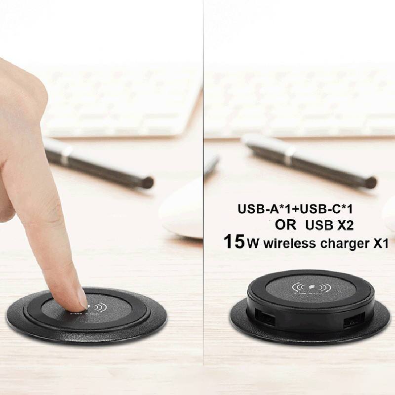 USB-A*1 + USB-C*1 OR USB X2  
15W wireless charger X1