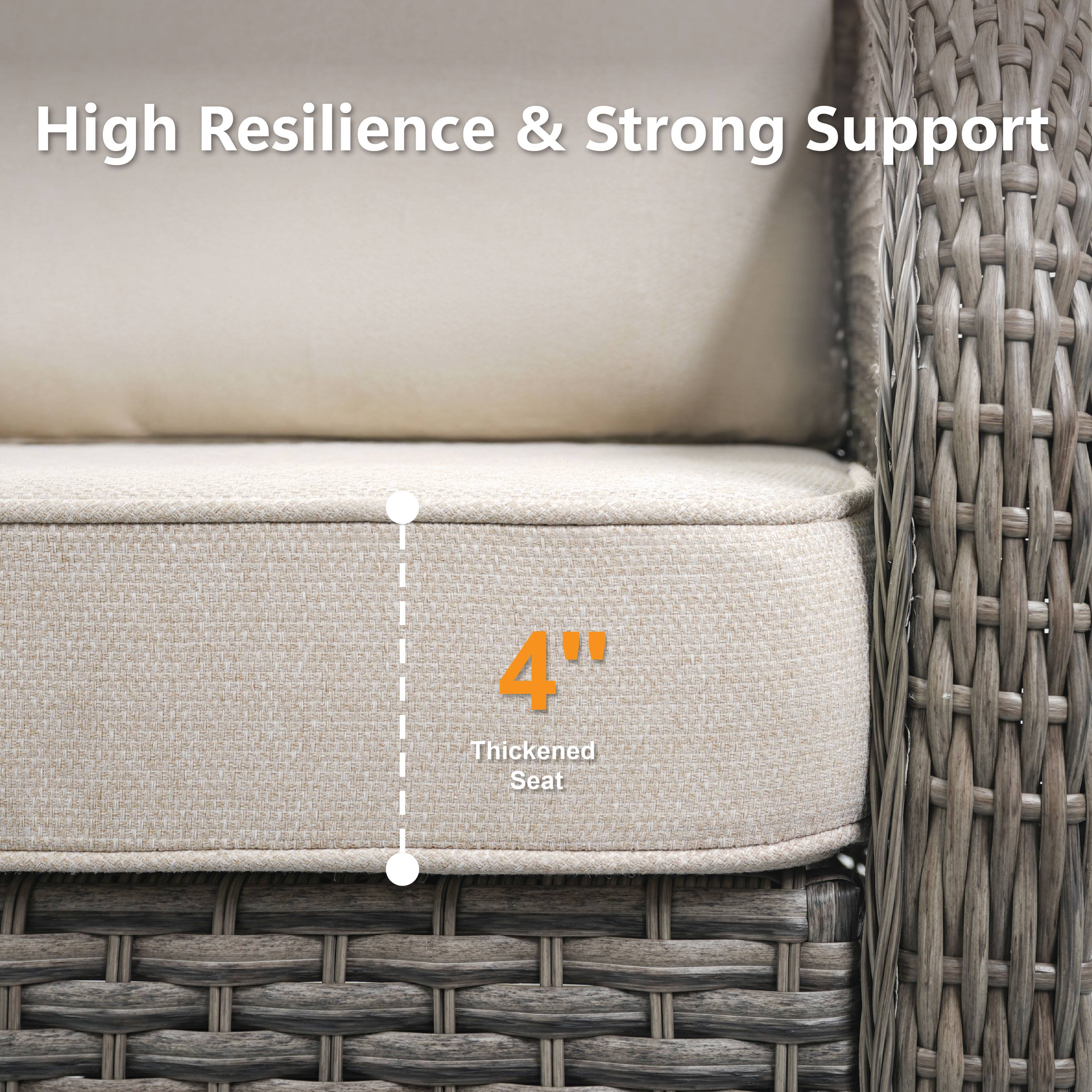 High Resilience & Strong Support  
4" Thickened Seat