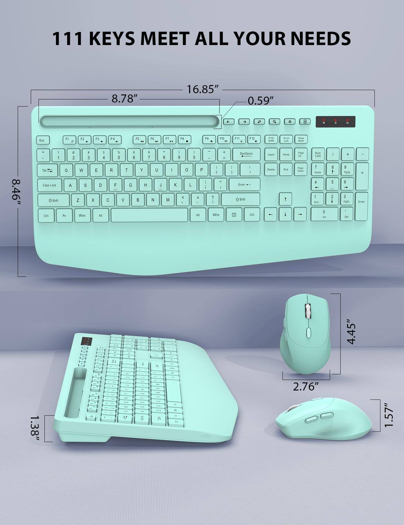 111 KEYS MEET ALL YOUR NEEDS

8.78"
16.85"
0.59"

8.46"
1.38"
4.45"
2.76"
1.57"