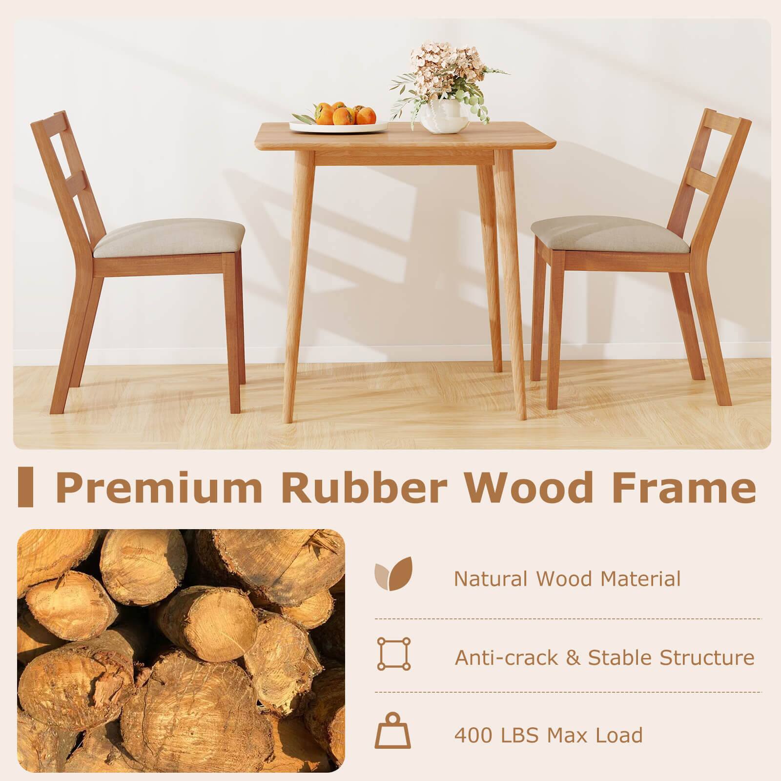 Premium Rubber Wood Frame

- Natural Wood Material
- Anti-crack & Stable Structure
- 400 LBS Max Load