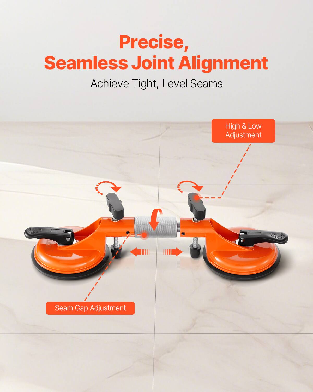 Precise, Seamless Joint Alignment  
Achieve Tight, Level Seams  
High & Low Adjustment  
Seam Gap Adjustment