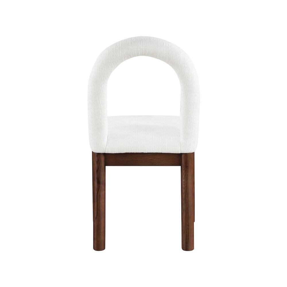 Alt View 4. Meridian Furniture - Conrad Cream Linen Textured Fabric Dining Chair - Beige.