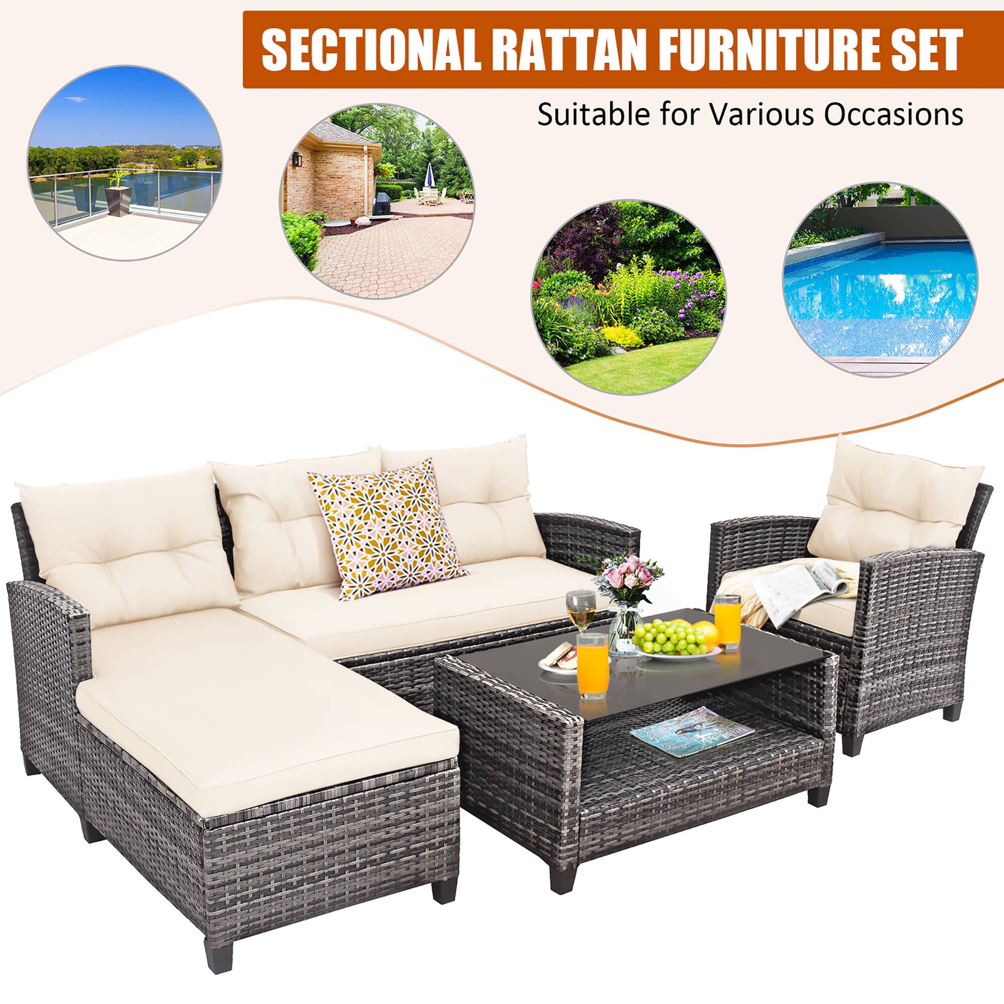 SECTIONAL RATTAN FURNITURE SET  
Suitable for Various Occasions