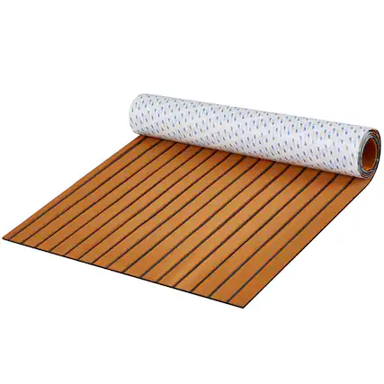 Front. VEVOR - EVA Foam Marine Decking, Non-Slip Self-Adhesive Boat Flooring 94.5" x 35.4", Covers 23.2 sq.ft for Boats, Yachts - Brown.