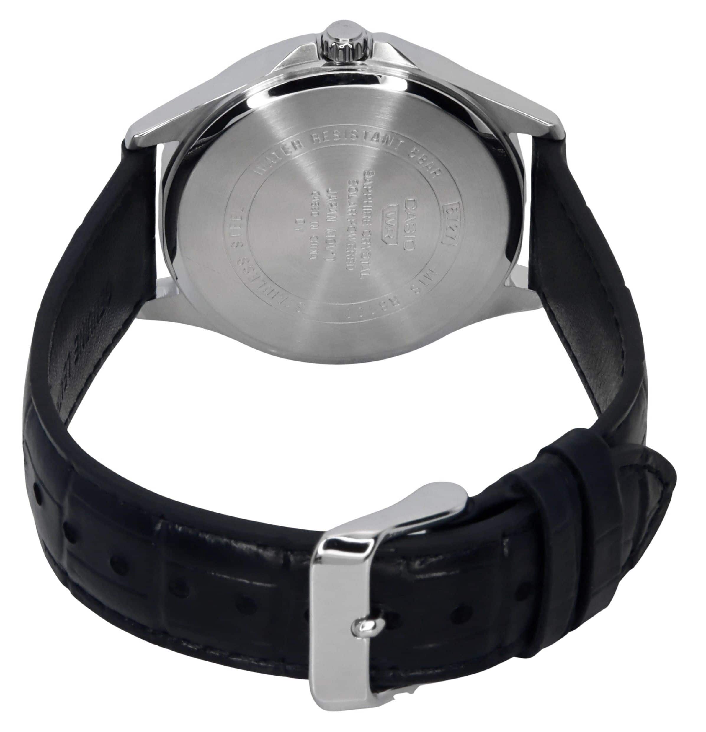 Casio Standard Analog Leather Strap Black Dial Solar MTS RS100L