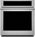 Monogram - Statement 27" Smart BuiltIn Single Electric Convection Wall Oven with Scan to Cook Technology and Digital Recipe Box - Stainless Steel