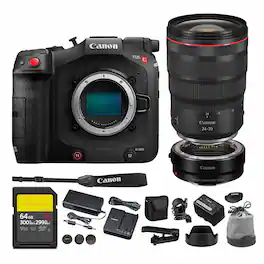 Canon - EOS C80 6K Cinema Camera Kit | Full Frame Sensor with RF 24-70mm f/2.8 Lens | More - Black