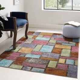 Modway - Success Nyssa Abstract Geometric Mosaic Area Rug - Multicolored