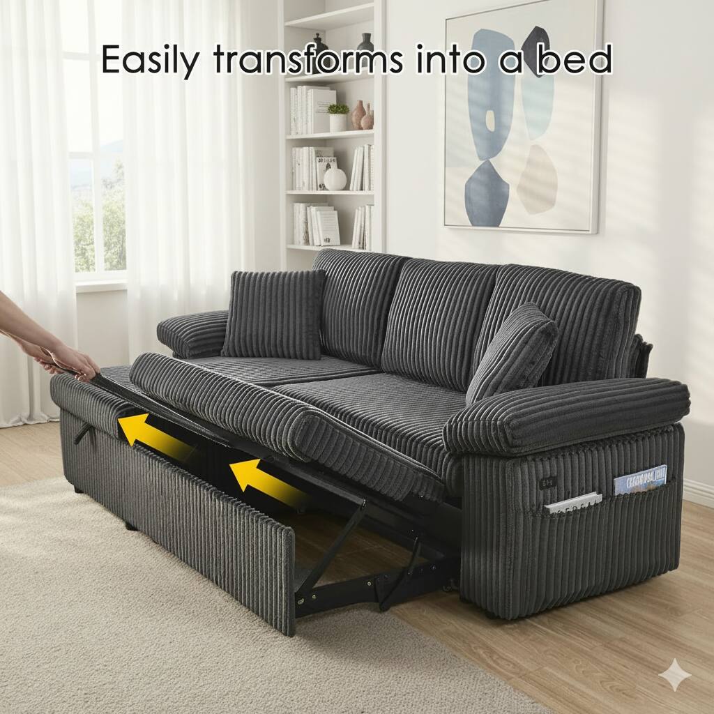 Easily transforms into a bed
