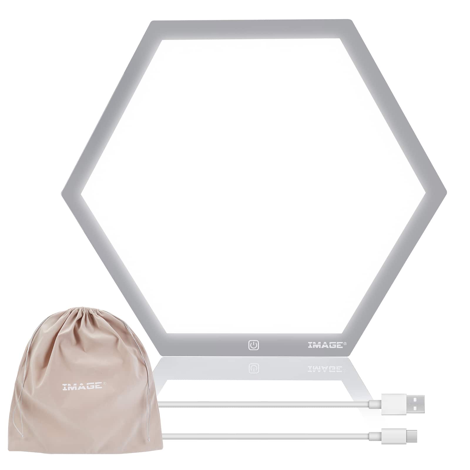 IMAGE - Hexagon LED Light Box for Tracing, 3 Brightness Levels - Black