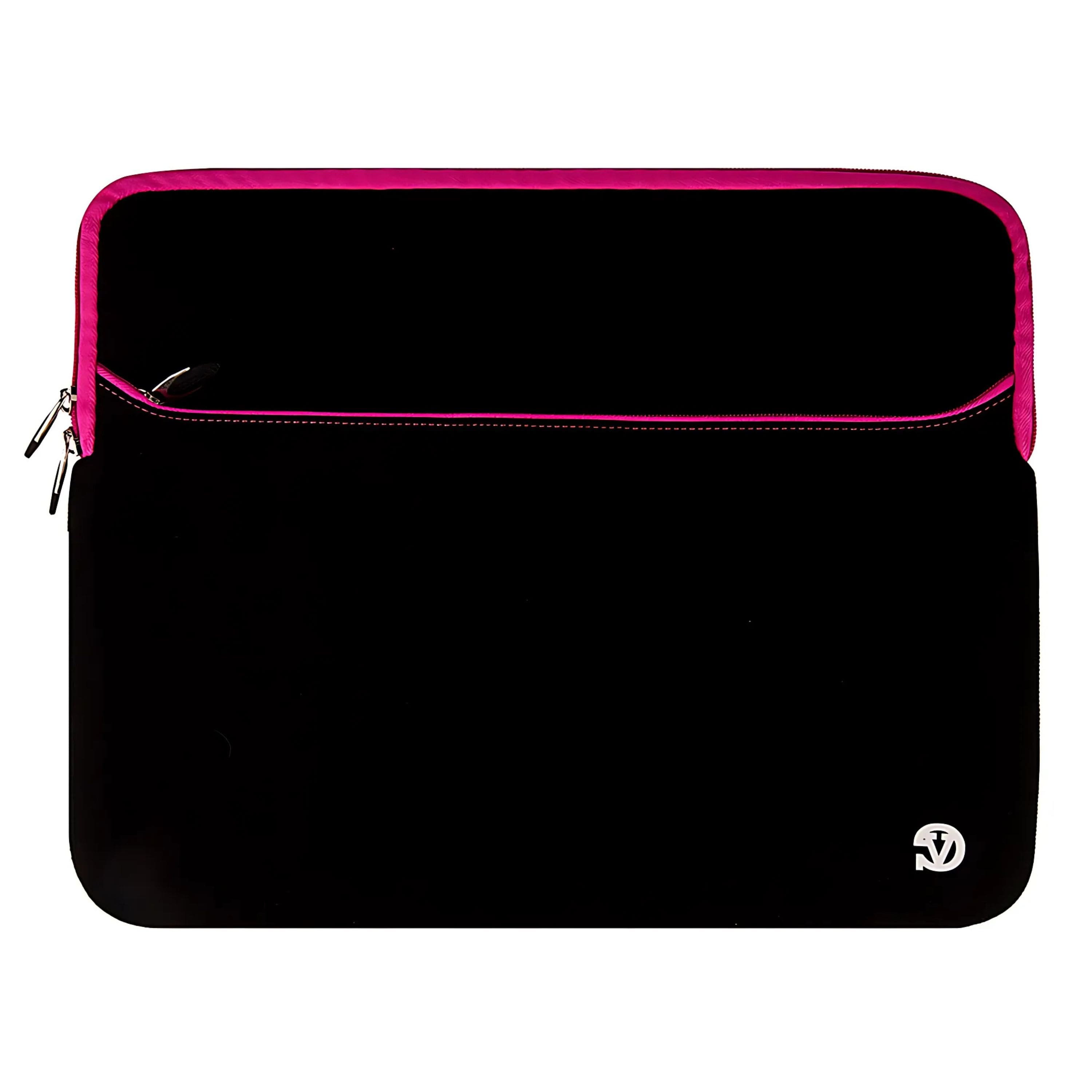 Front. Kitcheniva - Laptop Neoprene Sleeve Case Carry Bag For 15" Laptop Black/Pink - Black/Pink.