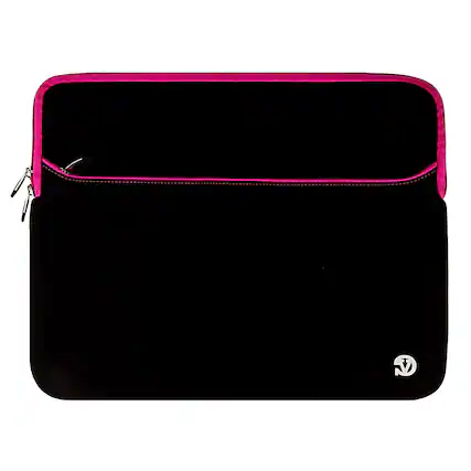 Front. Kitcheniva - Laptop Neoprene Sleeve Case Carry Bag For 15" Laptop Black/Pink - Black/Pink.