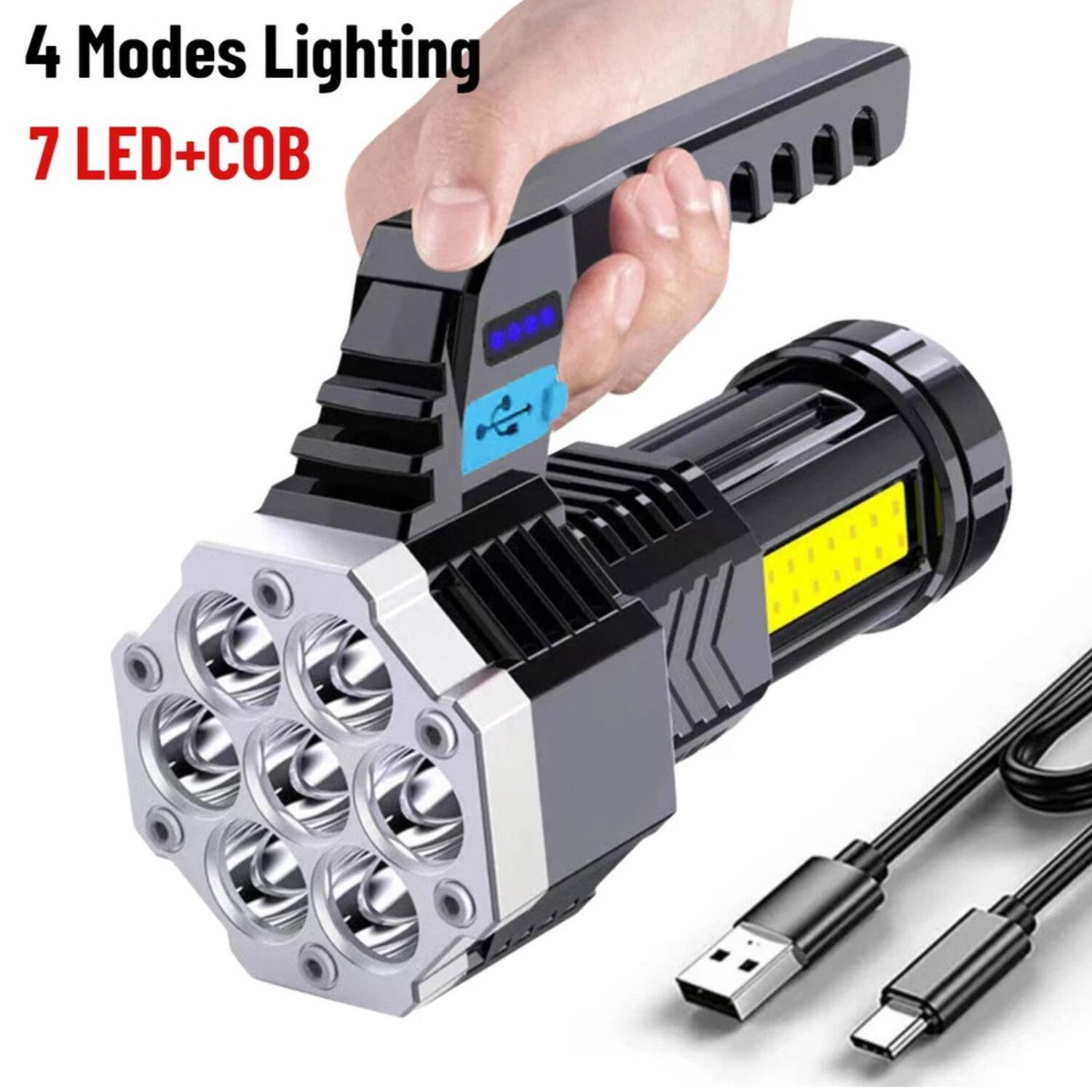 4 Modes Lighting  
7 LED+COB