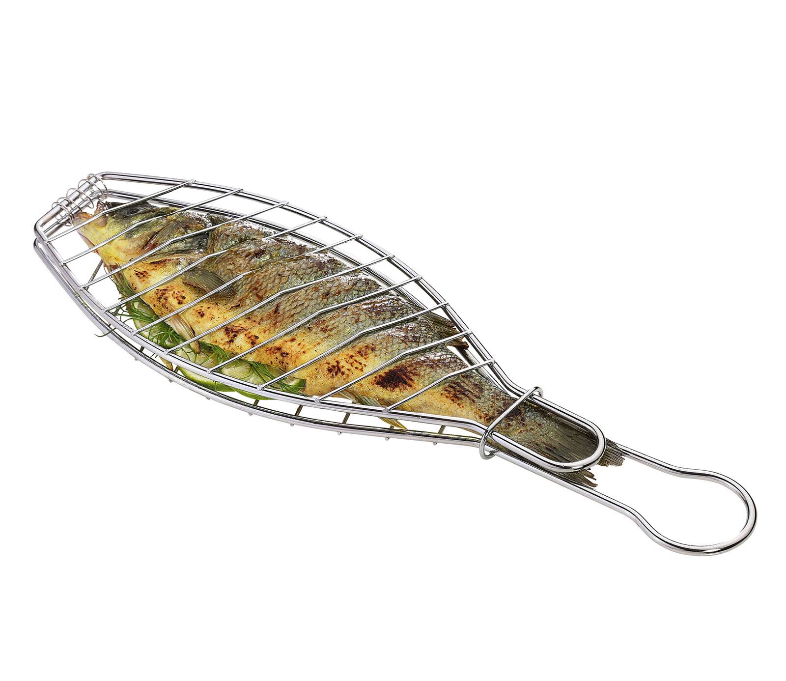 Alt View 1. Kuchenprofi - BBQ Grill Fish Basket, Large - Silver.