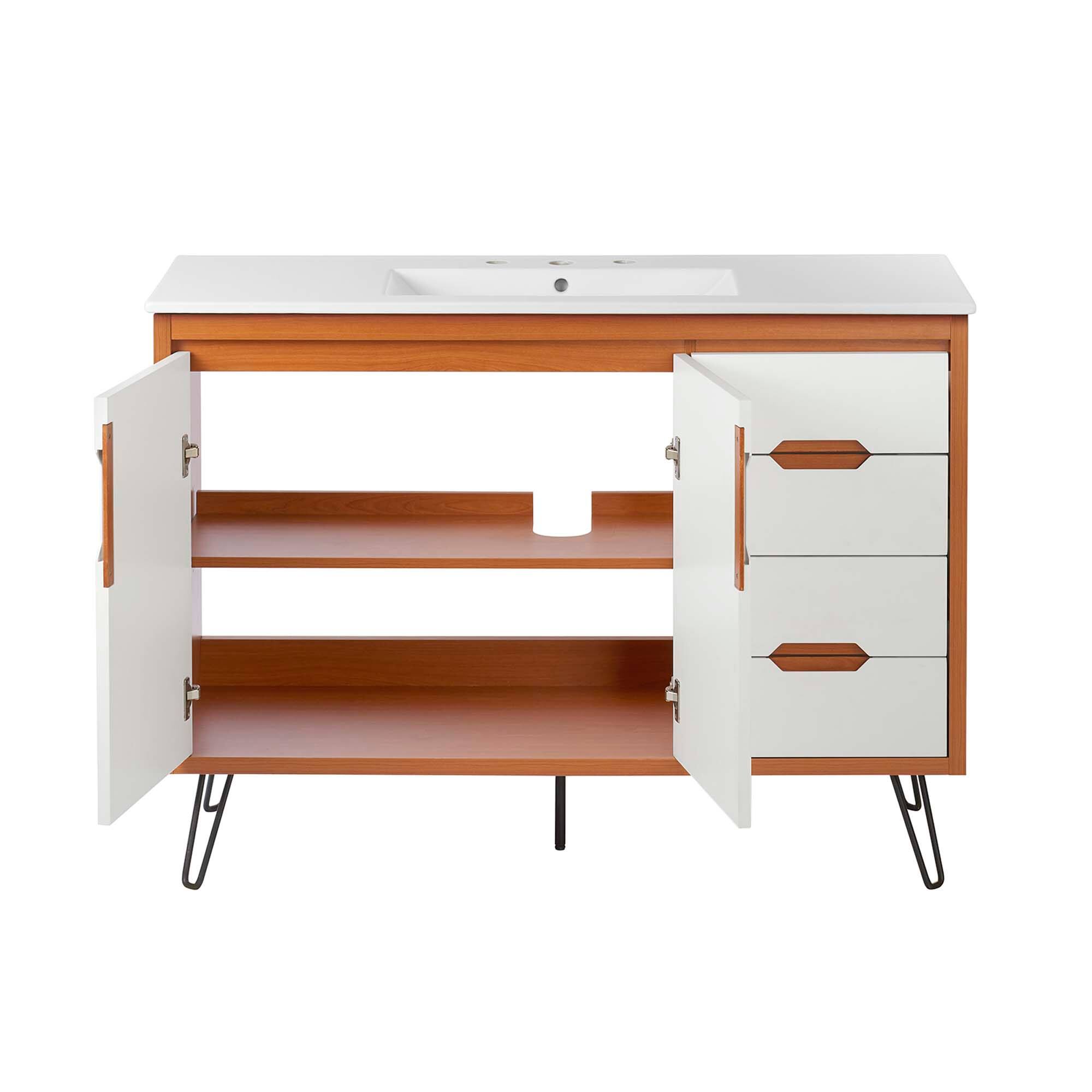 Alt View 5. Modway - Energize Bathroom Vanity Basin Included by Modway - Cherry White White.