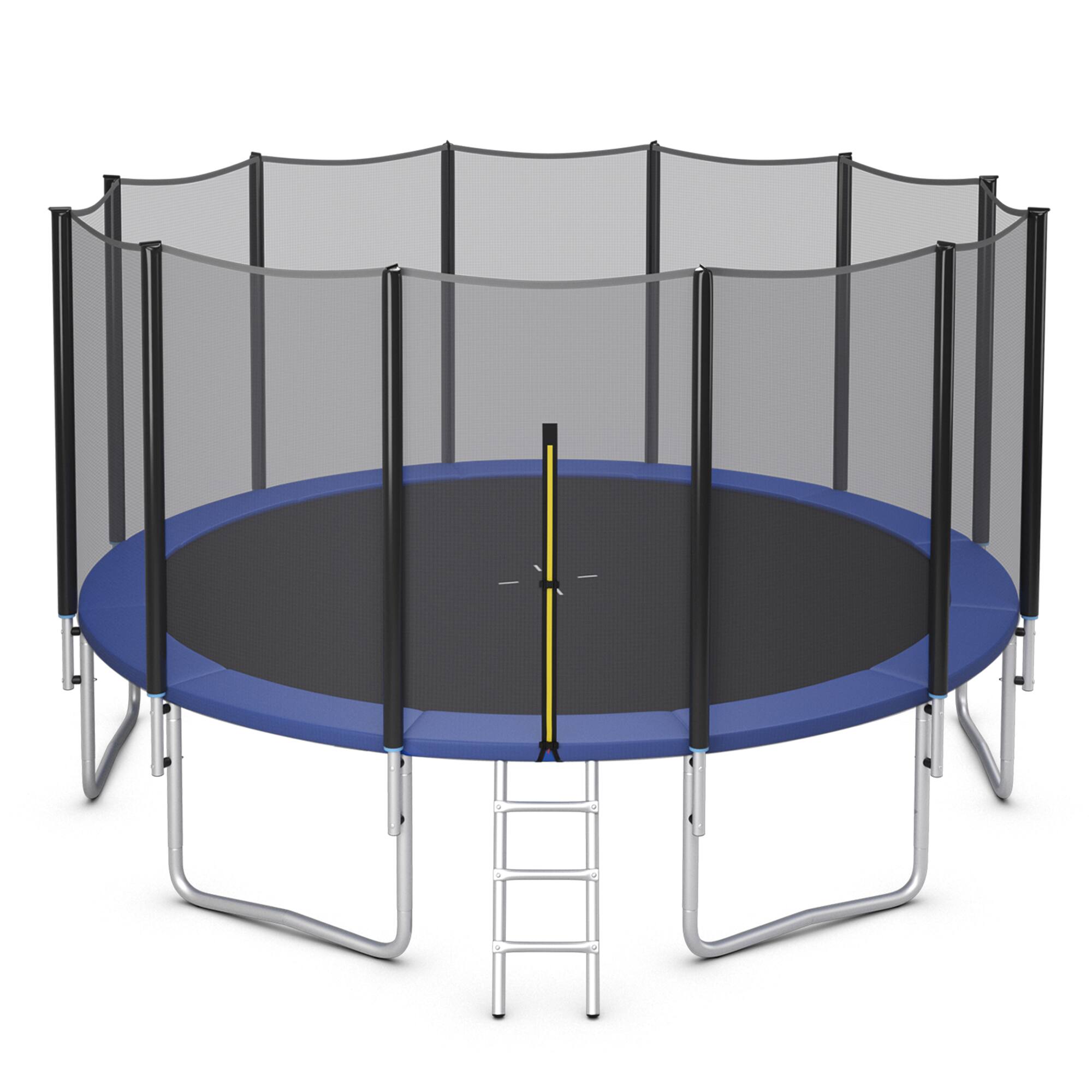 Alt View 8. Gymax - Gymax 16 FT Outdoor Trampoline Bounce Combo W/Safety Closure Net Ladder - Black.