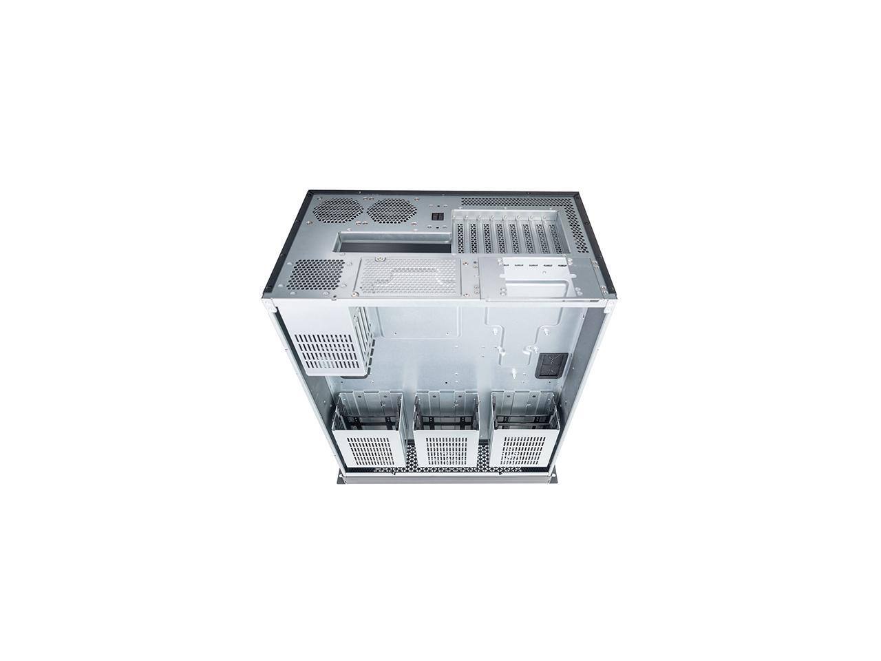 Alt View 7. SilverStone - SilverStone RM600 6U Rackmount Chassis featuring Dual PSU Compatibility and Triple 360mm Radiator Support - Silver.