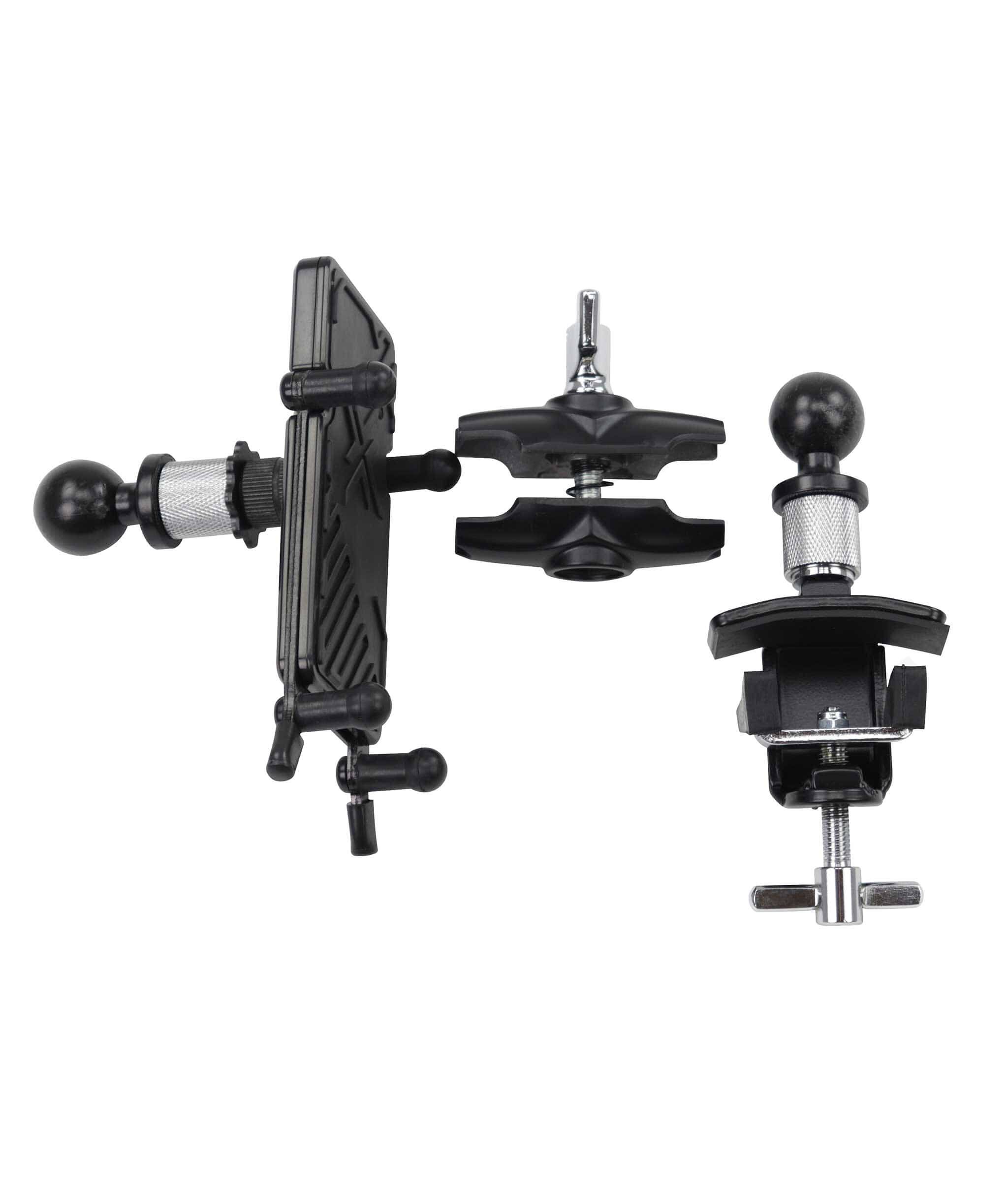 Alt View 2. Gibraltar Hardware - Dual Adjust Smartphone Bass Drum Hoop Mount, Secure, Adjustable with Angle Placement, Accommodates most Phones - Black.