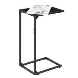 Oumilen - C-Shaped End Table with Sturdy Metal Frame - Black
