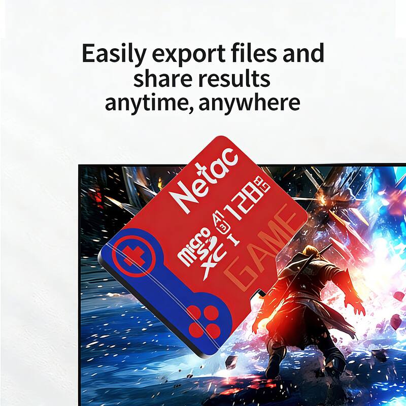 Easily export files and share results anytime, anywhere

Netac 120GB microSDXC I GAME