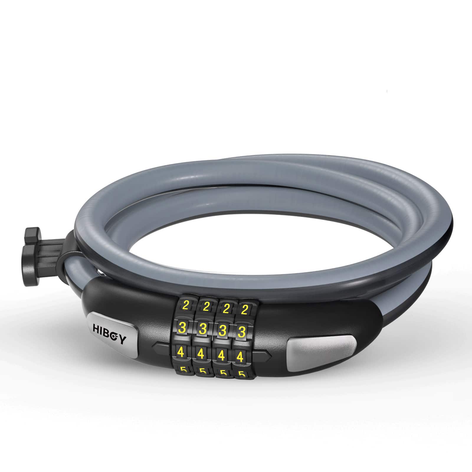 HiBoy Bike Lock, 3.3 Feet Bike Cable Locks Black Silver Lock Best Buy