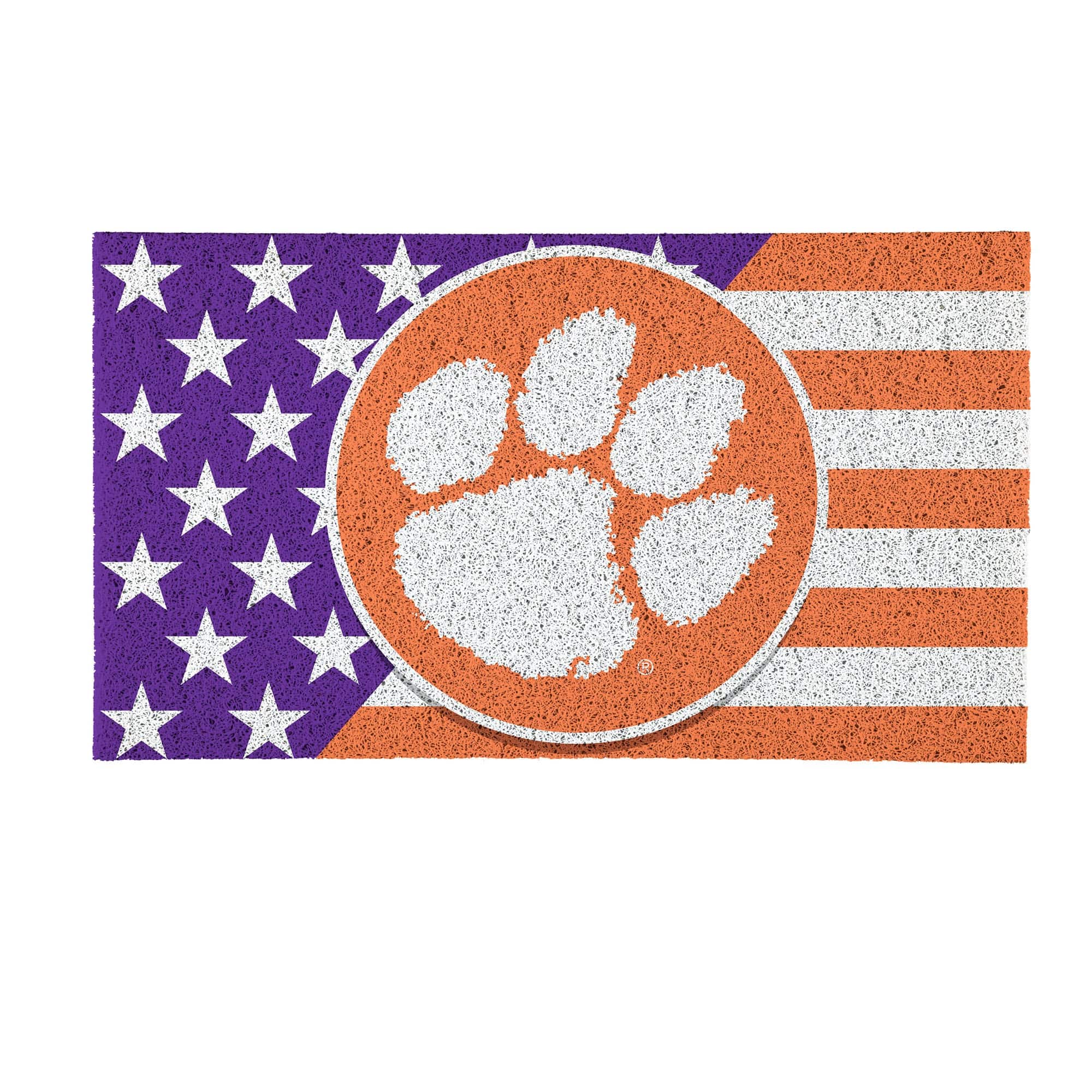 Evergreen Enterprises - Clemson Tigers 16" x 28" Stars & Stripes Patriotic Turf Mat - Multicolor