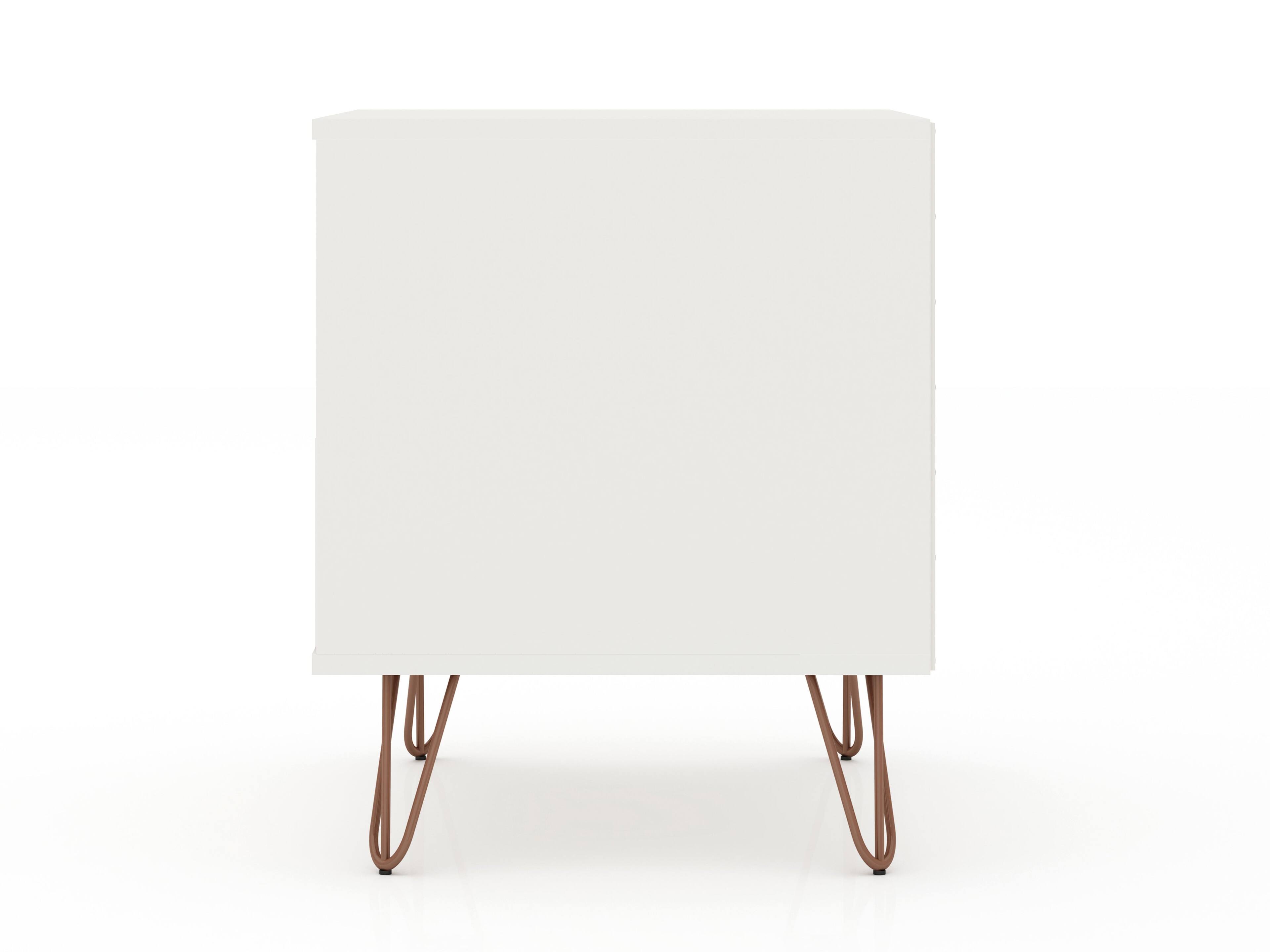 Alt View 2. Manhattan Comfort - Rockefeller Mid-Century Modern 20" Nightstand - White.