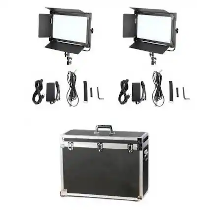 Front. CamelBak - Came-TV 1380 Bi-Color LED 2-Light Kit, Includes 2x 4-Way Barndoor, 2x Power Adapter, 2x DMX Cable, 2x AC Power Cord,.