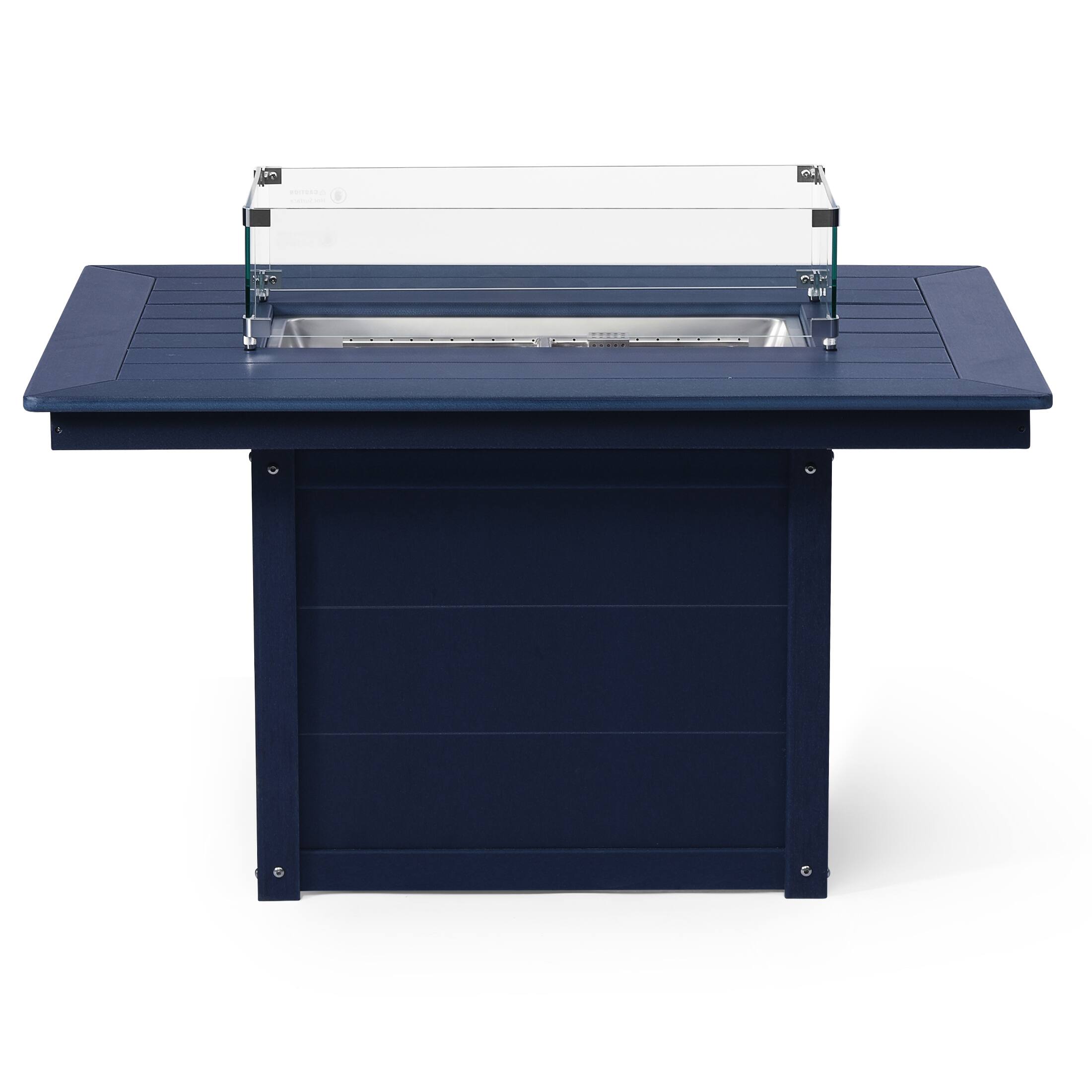 Back. WestinTrends - WestinTrends Helios 46" Modern Outdoor 55,000 BTU Patio Gas Propane Rectangle Deck Fire Pit Table - Navy Blue.