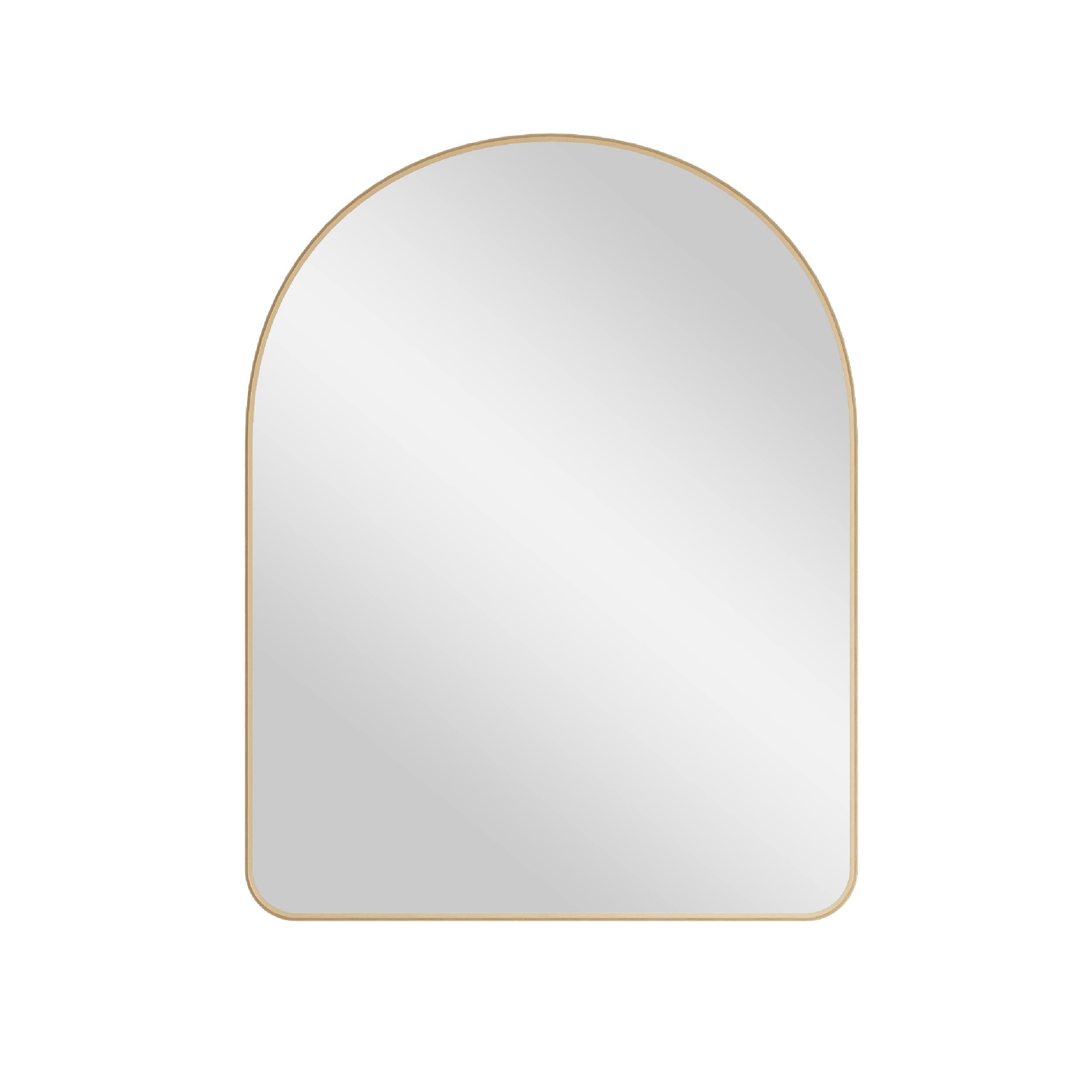 WELLFOR - 28 in. W x 36 in. H Arch Anodized Aluminum Framed Bathroom Vanity Mirror - Brushed Gold price history on PriceWatchPro