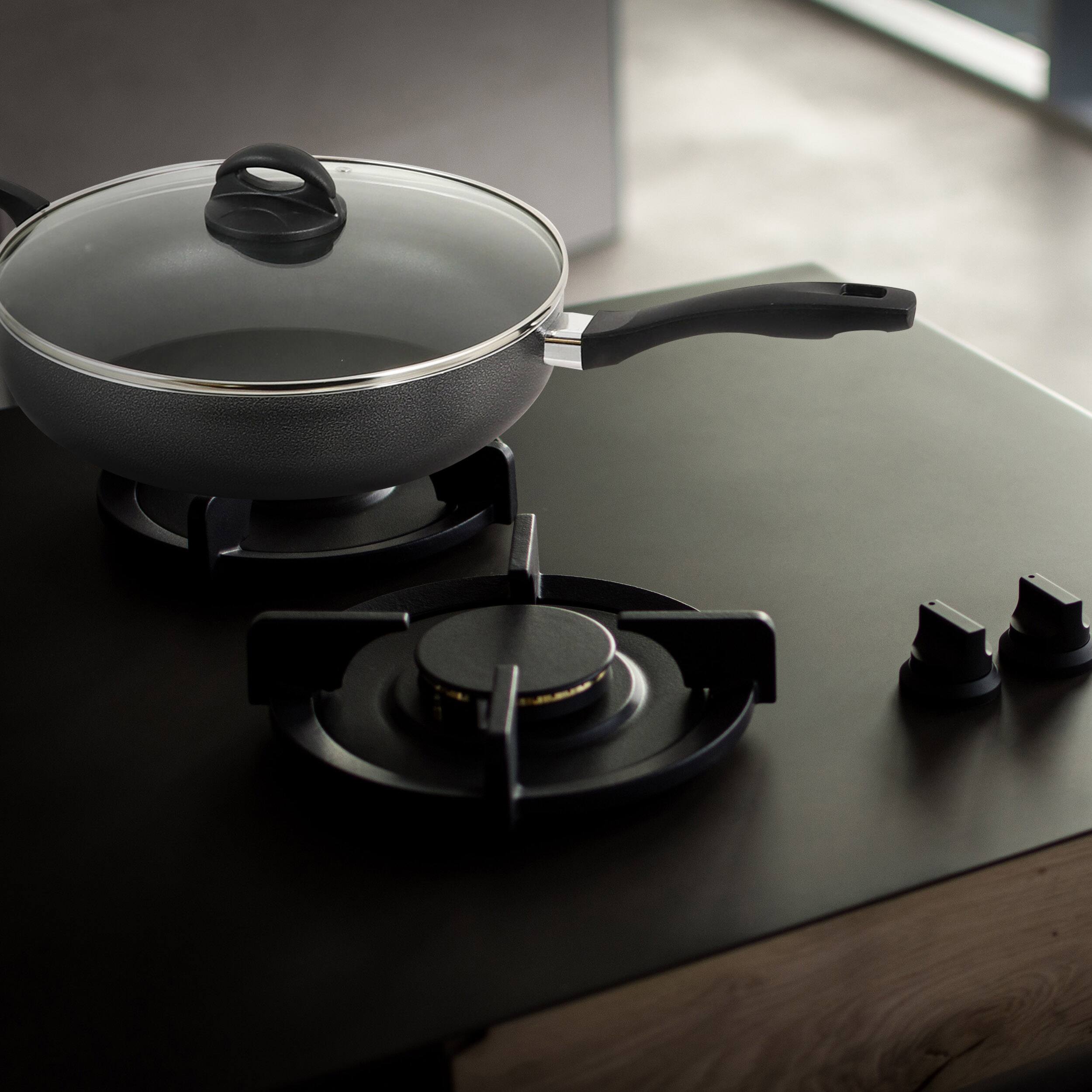 Alt View 3. Oster - Oster Clairborne 12 Inch Aluminum Sauté Pan with Lid in Charcoal Grey - Grey.