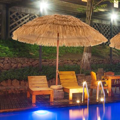 6' tiki tilt patio umbrella Funsite 6ft Umbrellas for Outside, UV Protect Thatch with Design, Thatch Umbrella for Outdoor Tiki Bar, Tropical Palapa Tiki Hut Hawaiian Hula Beach Umbrella : Patio tier PE thatch is sun Tangkula 6FT Tiki Patio Umbrella,