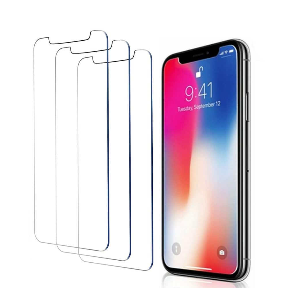 Qixxronics - 3PACK Tempered Glass Screen Protector Compatible with iPhone 11 Pro Max 6.5 inch Display fits iPhone 11 Pro Max - Clear